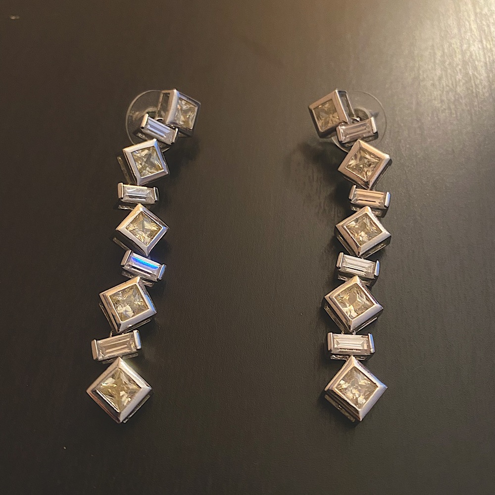 Geometric Sterling Silver Dangle Earrings
